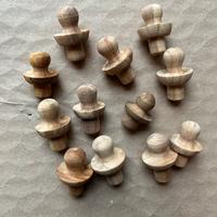 Lotto 12 pomelli in legno artigianali per restauro