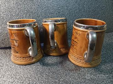 3 boccali da birra Lord Nelson Pottery England 