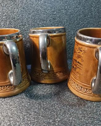 3 boccali da birra Lord Nelson Pottery England 