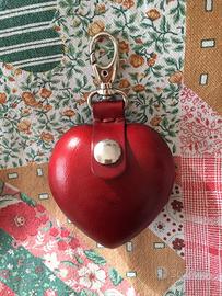 Portachiavi/portamonete in pelle a forma di cuore