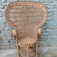 sedia peacock in vimini 