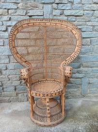 sedia peacock in vimini 