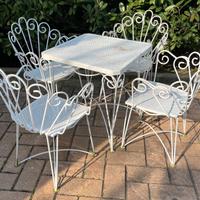 Set da giardino con tavolo e 4 sedie vintage