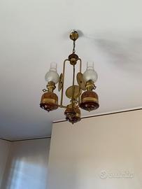 lampadari in radica e ottone