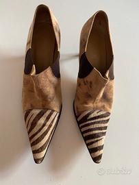 Scarpe da donna in cavallino e camoscio