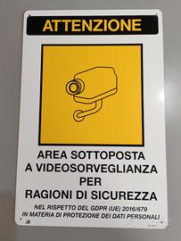 Cartello area video sorvegliata 