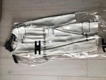 Abito Elisabetta Franchi monospalla panna tg 38