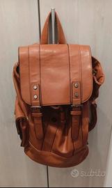 Zaino vintage marrone/cuoio con tasche - Usato