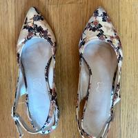 Scarpe slingback seta con motivo floreale 37