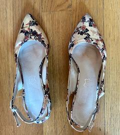 Scarpe slingback seta con motivo floreale 37