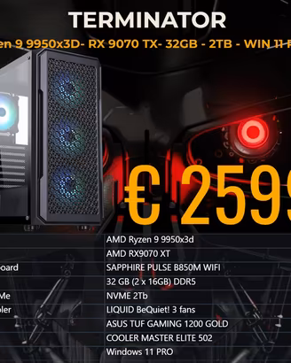 Ryzen 9 9950x3D- RX 9070 TX- 32GB - 2TB
