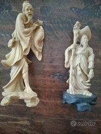 Statuette giapponesi in avoriolina