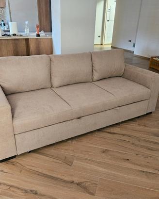 Divano Luberty 3 posti estraibile beige nuovo