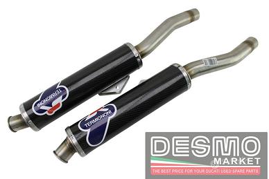 Terminali scarico carbonio alti replica Ducati 851