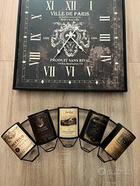 Orologio e portabottiglie vino da parete