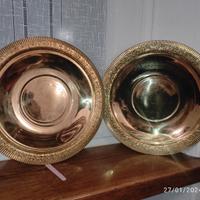 Coppia di piatti in rame giallo Marocco 