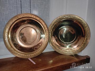 Coppia di piatti in rame giallo Marocco 