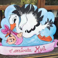 Sagome fiocco nascita per annuncio cicogna