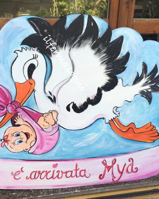 Sagome fiocco nascita per annuncio cicogna