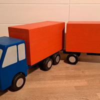 CAMION CON RIMORCHIO IN LEGNO GIOCATTOLO