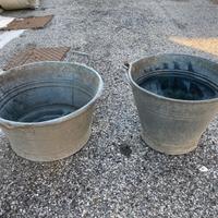 Secchio e mastella zincate vintage
