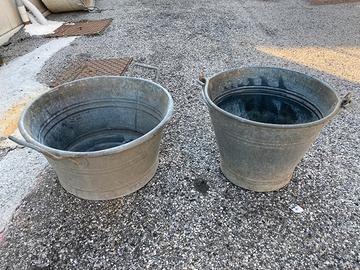 Secchio e mastella zincate vintage