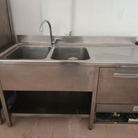 Lavandino in acciaio inox con Lavastoviglie C60E
