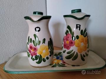 set olio aceto sale pepe e spezie (7 pezzi)