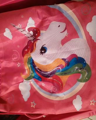 sacca borsa per bambina con unicorno