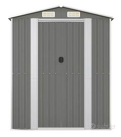 Capannone da giardino grigio chiaro 192x108x223 cm