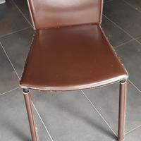 6 sedie in cuoio e acciaio Calligaris