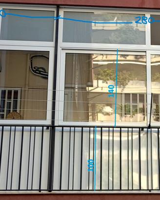 Veranda in alluminio per balcone