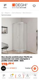 Box doccia 75x75 semicircolare