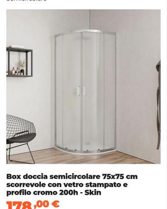 Box doccia 75x75 semicircolare