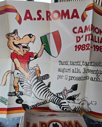 poster as roma 82/83 raro Juve zebra e lupo
