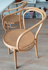 2 Sedie in faggio curvato finitura trasparente