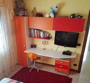 CAMERETTA COMPLETA MODERNA ARANCIONE/ROSSA