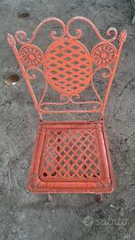 sedia in ferro battuto per esterno e interno 