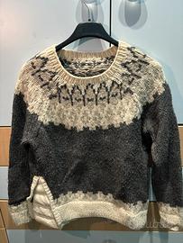 Maglione moncler in lana fair isle