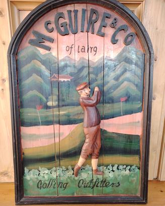 Insegna d'epoca pannello decorativo in legno 1900