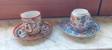 Set di tazzine da caffè con piattini in porcellana