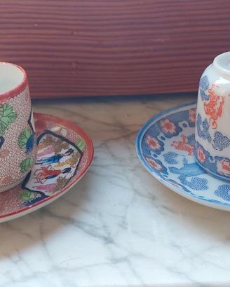 Set di tazzine da caffè con piattini in porcellana