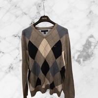 Maglione Tommy Hilfiger Argyle Scollo V - Taglia L
