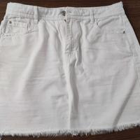 Minigonna in jeans bianco marca Pimkie taglia 42, 