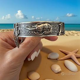 Bracciale Egeo in argento anni 50 60 marittimo