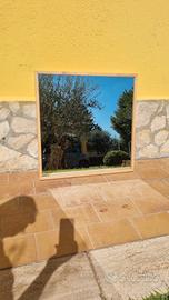 specchio da parete Ikea cornice legno chiaro 