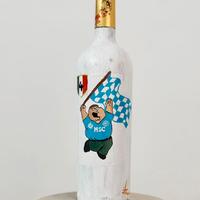 Bottiglia di vino dipinta a mano