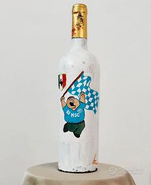 Bottiglia di vino dipinta a mano