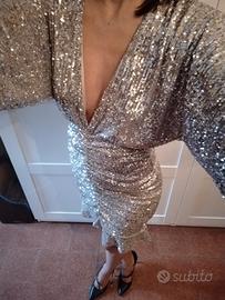 Abito semi corto Oro Elasticizzato Denny Rose