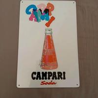 Cartello in Metallo retrò Campari Soda -